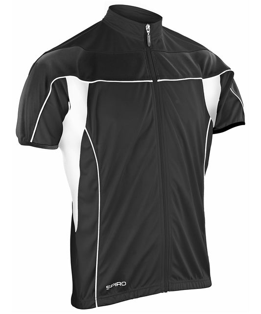 Spiro S188M Spiro bikewear full-zip top in Black/White