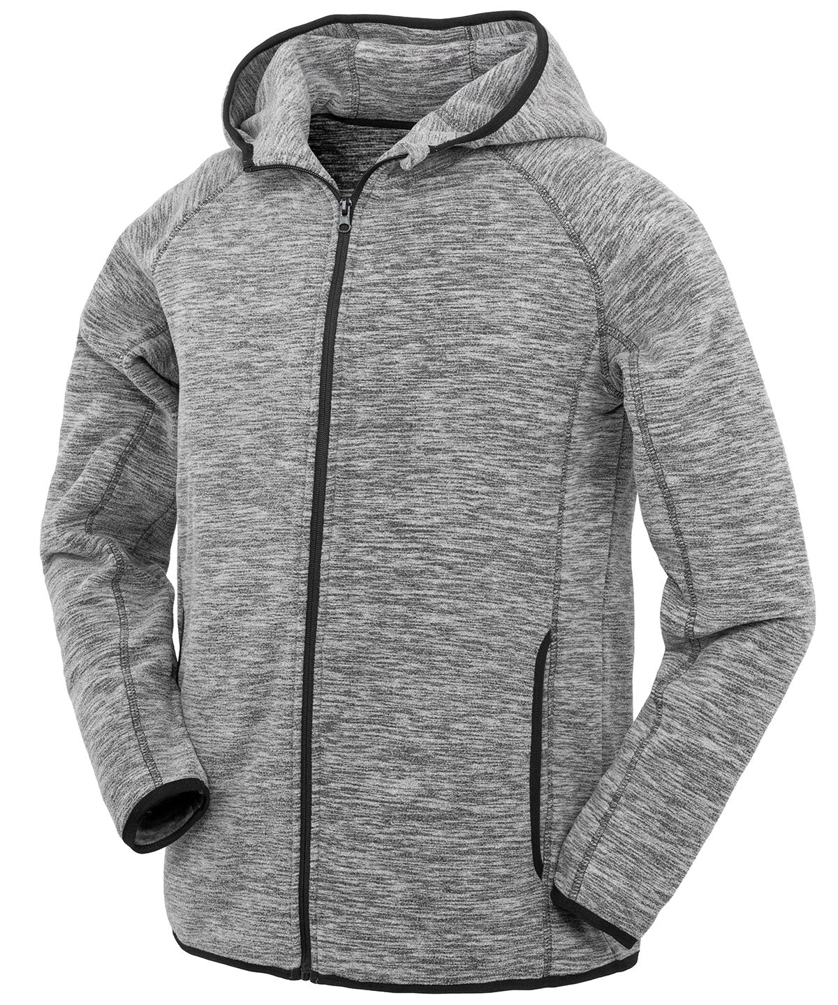 Spiro S245M Microfleece hoodi in Grey/Black