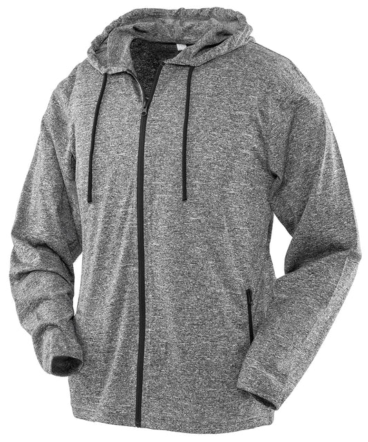 Spiro S277F Women's hooded tee jacket in Marl Grey