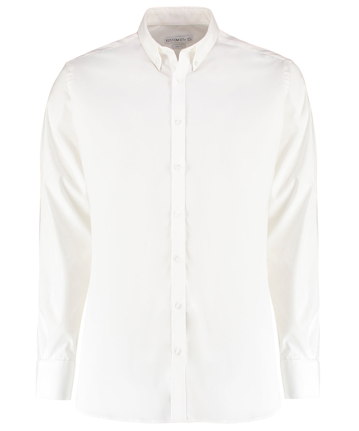 Kustom Kit KK182 Stretch Oxford shirt long-sleeved (slim fit) in White