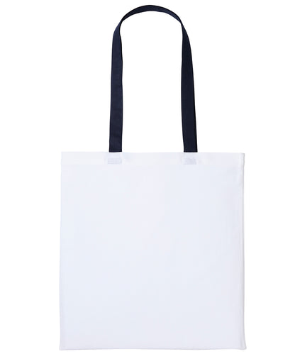 Nutshell® RL150 Varsity cotton shopper long handle in White/Oxford Navy