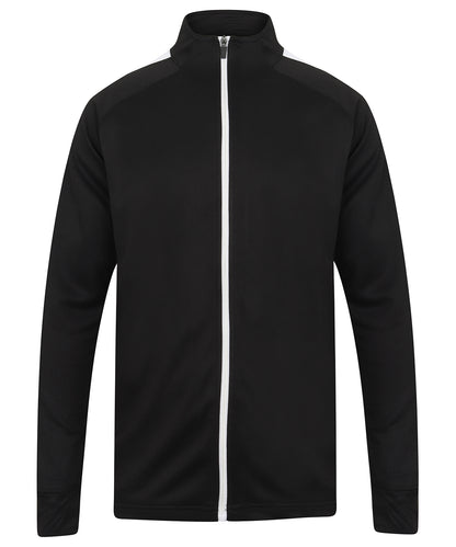 Finden & Hales LV871 Knitted tracksuit top in Black/White*