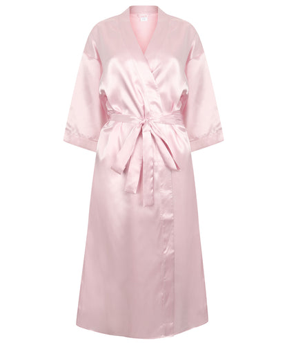 Towel City TC054 Women's satin robe in Light Pink