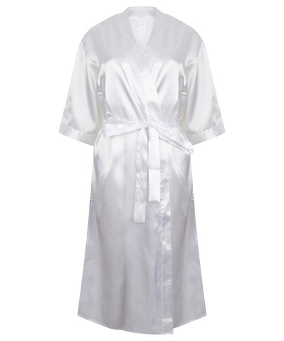 Towel City TC054 Women's satin robe in White