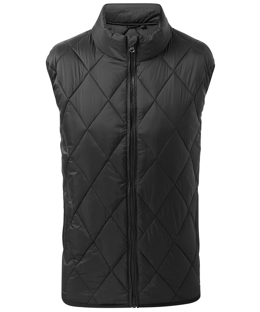 2786 TS033 Diamond pane padded gilet in Black