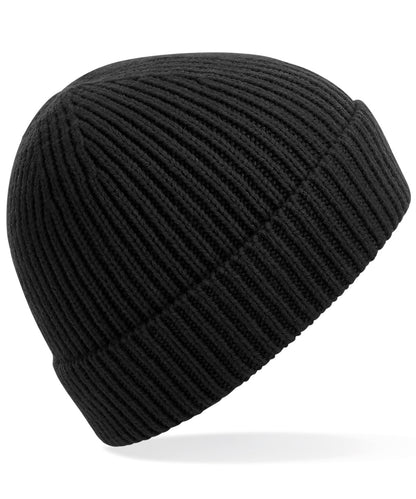 Beechfield BC380 Engineered knit ribbed beanie in Black