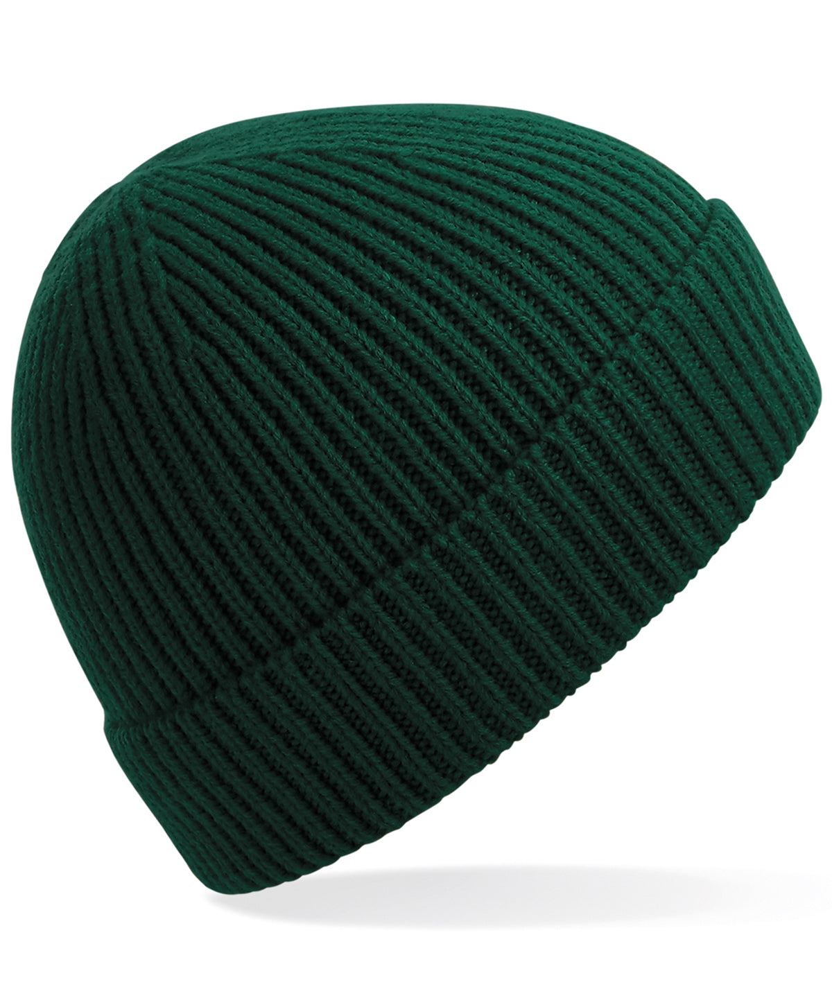 Beechfield BC380 Engineered knit ribbed beanie in Bottle Green