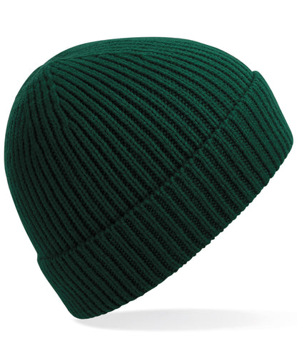 Beechfield BC380 Engineered knit ribbed beanie in Bottle Green