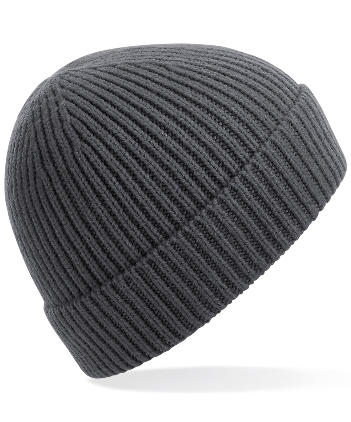Beechfield BC380 Engineered knit ribbed beanie in Graphite Grey