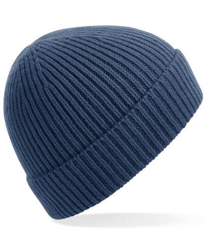 Beechfield BC380 Engineered knit ribbed beanie in Steel Blue