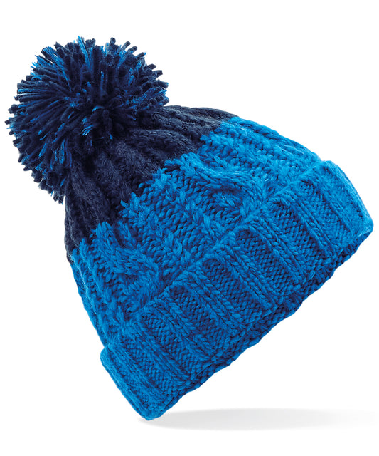 Beechfield BC437 Apres beanie in Azure Blue/Oxford Navy