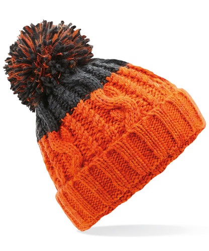 Beechfield BC437 Apres beanie in Orange/Graphite Grey