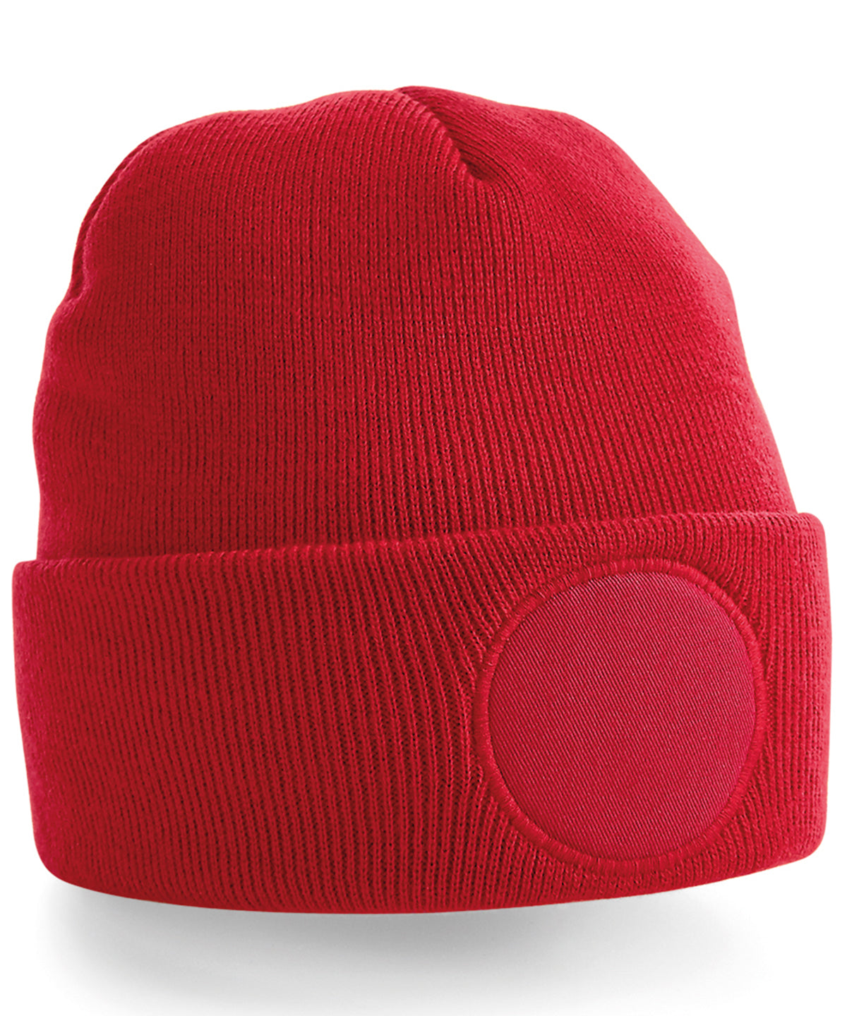 Beechfield BC446 Circular patch beanie in Classic Red