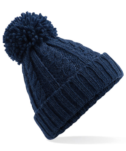 Beechfield BC480 Cable knit melange beanie in Navy