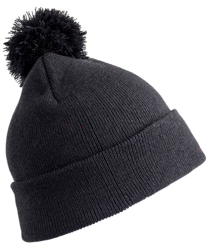 Result Winter Essentials RC28J Junior pom pom beanie in Black