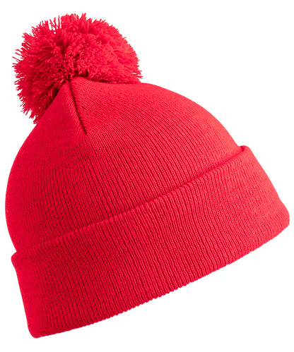 Result Winter Essentials RC28J Junior pom pom beanie in Red