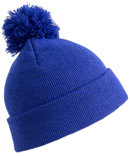 Result Winter Essentials RC28J Junior pom pom beanie in Royal