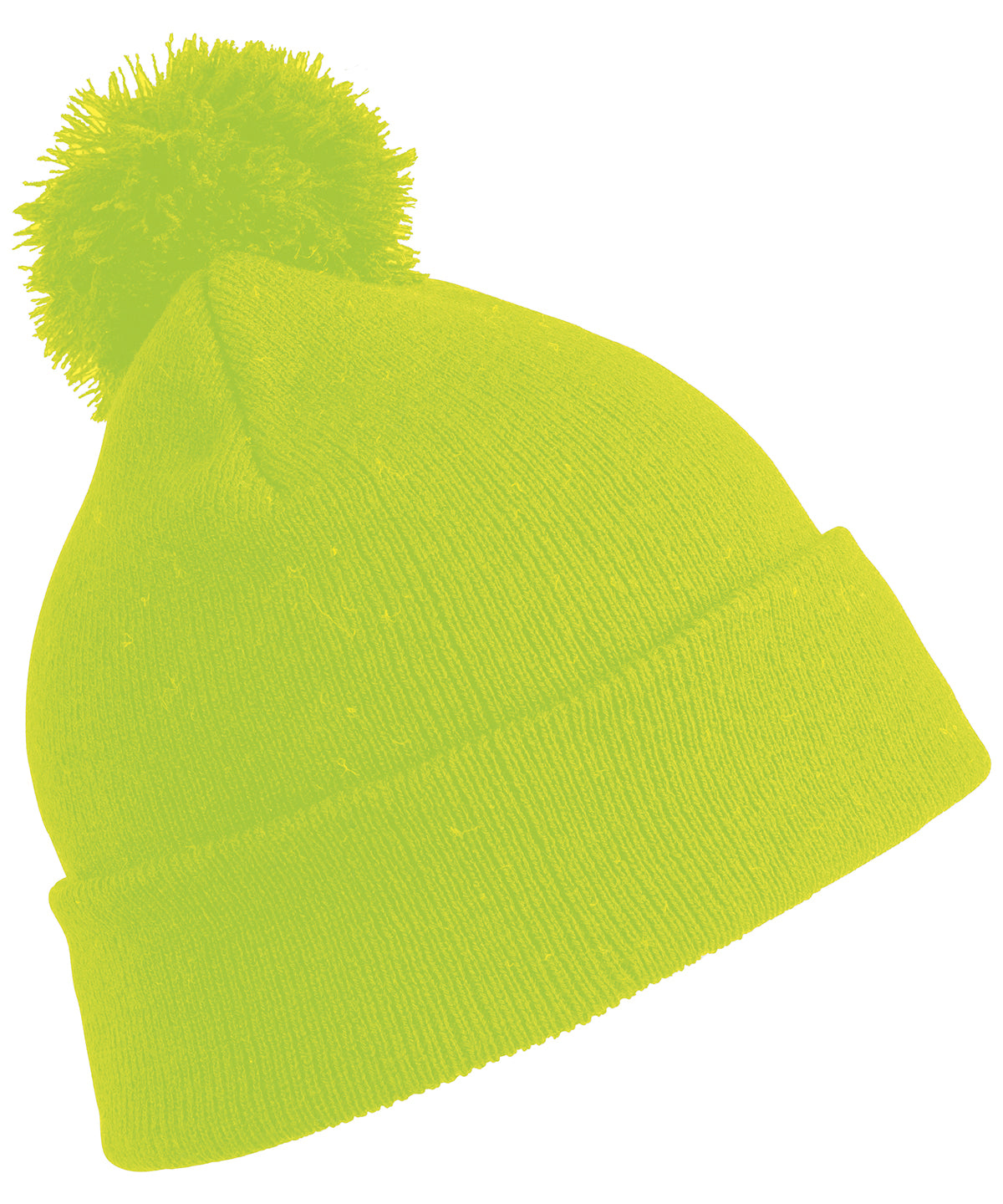 Result Winter Essentials RC28X Pom pom beanie in Flo Yellow