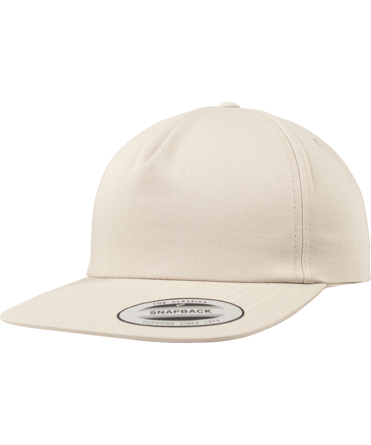 Flexfit by Yupoong YP047 Unstructured 5-panel snapback (6502) in Khaki