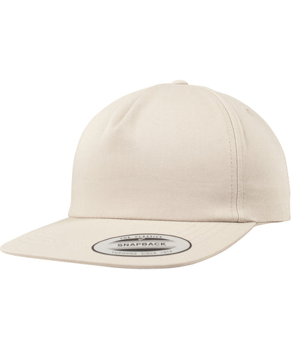 Flexfit by Yupoong YP047 Unstructured 5-panel snapback (6502) in Khaki
