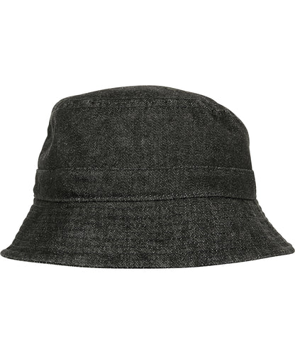 Flexfit by Yupoong YP070 Denim bucket hat (5003DB) in Black/Grey