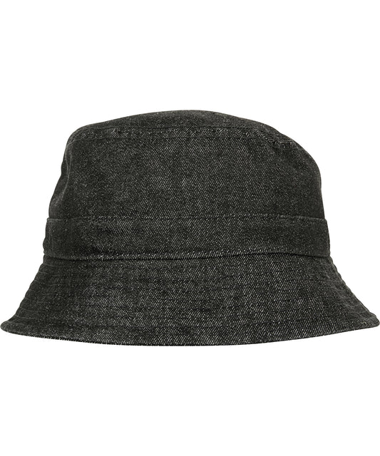 Flexfit by Yupoong YP070 Denim bucket hat (5003DB) in Black/Grey