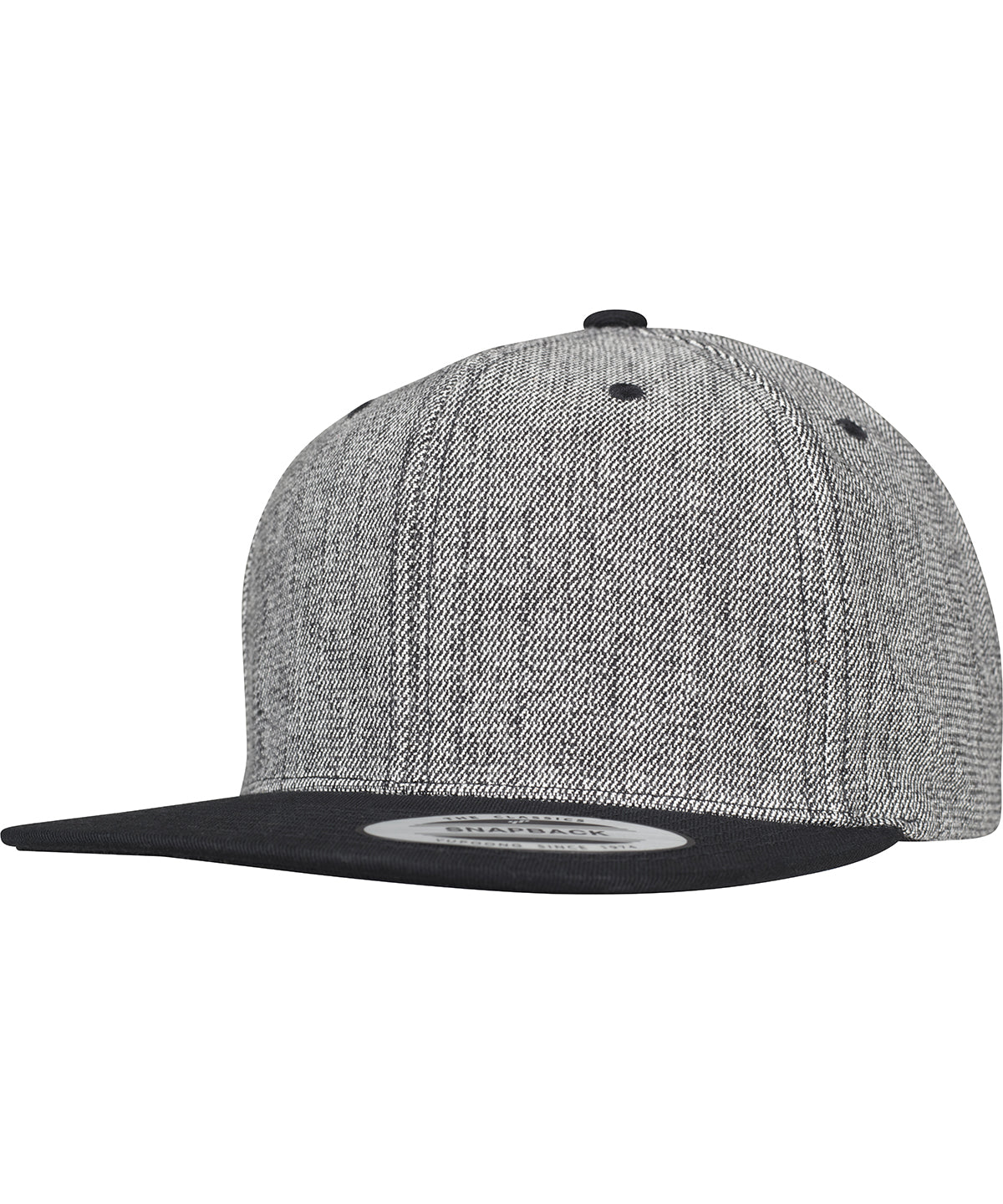 Flexfit by Yupoong YP085 Melange solid snapback (6089MS) in Black Melange/Black