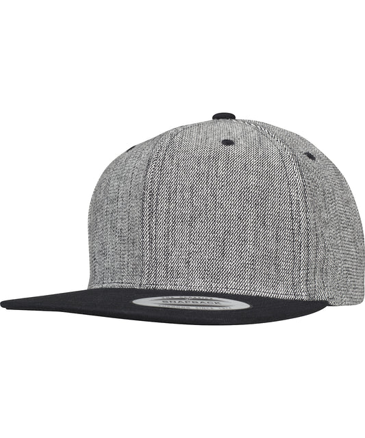 Flexfit by Yupoong YP085 Melange solid snapback (6089MS) in Black Melange/Black