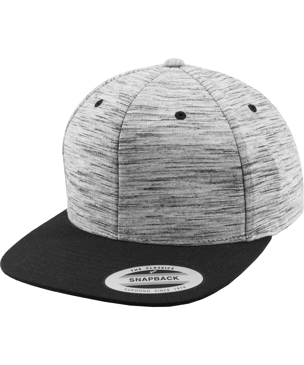 Flexfit by Yupoong YP088 Stripes melange crown snapback (6089SC) in Black/Grey