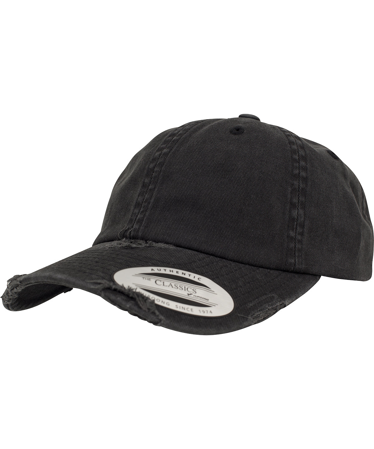 Flexfit by Yupoong YP095 Low-profile destroyed cap (6245DC) in Black