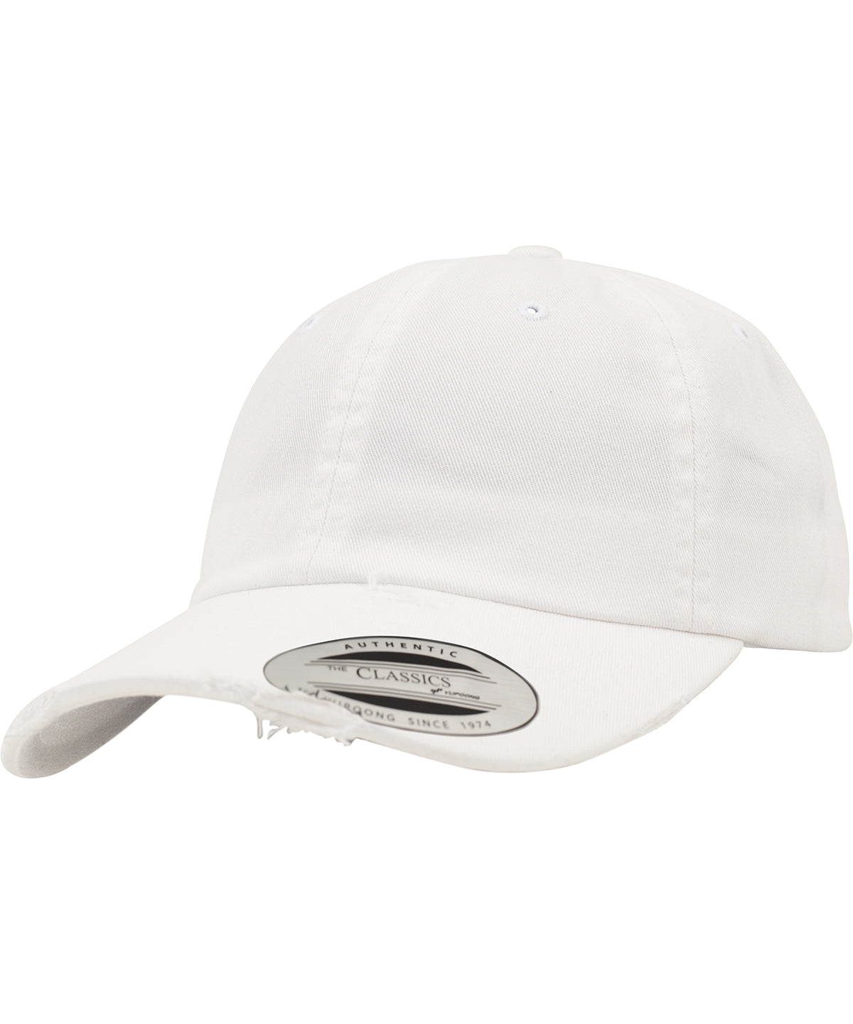Flexfit by Yupoong YP095 Low-profile destroyed cap (6245DC) in White