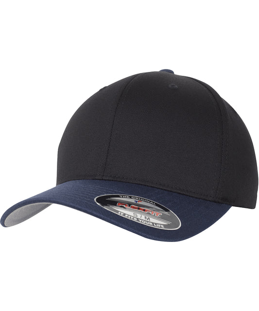 Flexfit by Yupoong YP120 Flexfit woolly combed 2-tone (6277T) in Black/Navy