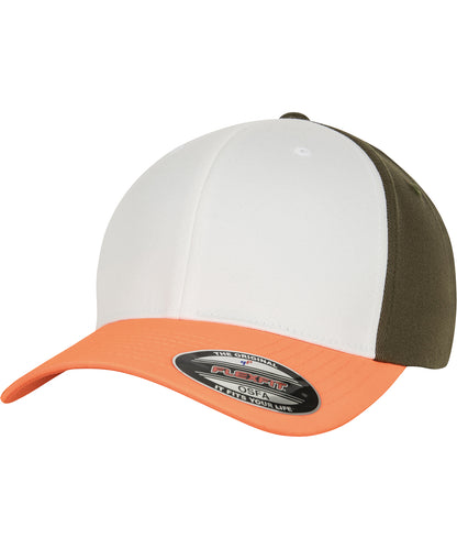 Flexfit by Yupoong YP122 3-tone Flexfit (6277TT) in Neon Orange/White/Olive
