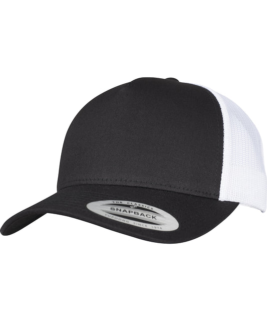Flexfit by Yupoong YP125 5-panel retro trucker 2-tone cap (6506T) in Black/White
