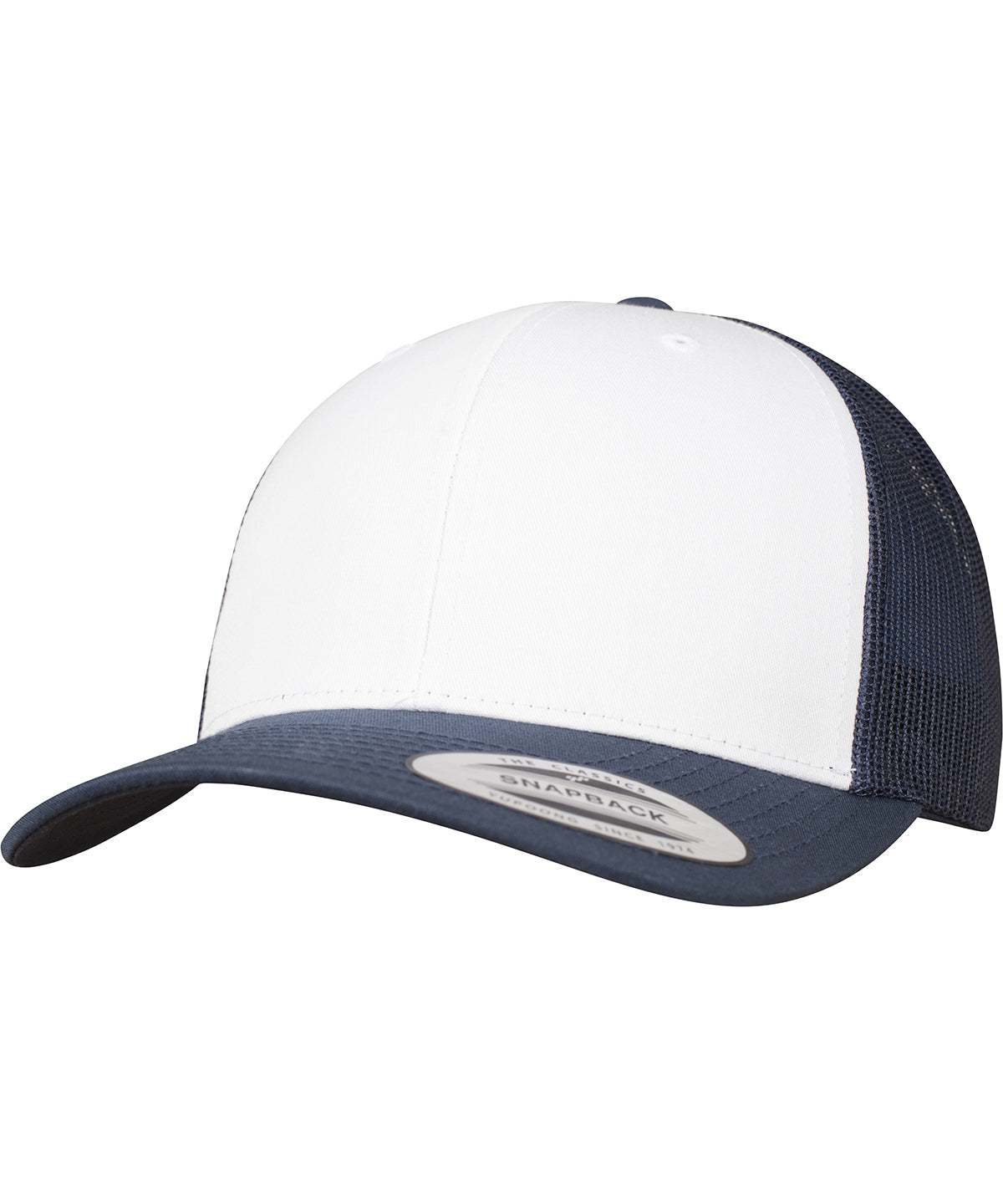Flexfit by Yupoong YP129 Retro trucker coloured front (6606CF) in Navy/White/Navy