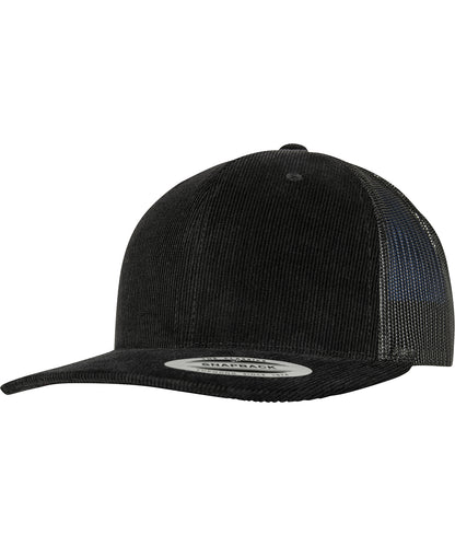 Flexfit by Yupoong YP130 Corduroy retro trucker (6606CT) in Black