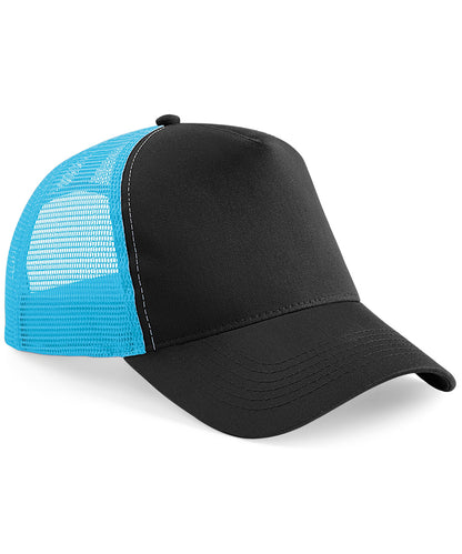 Beechfield BC640 Snapback trucker in Black/Surf Blue