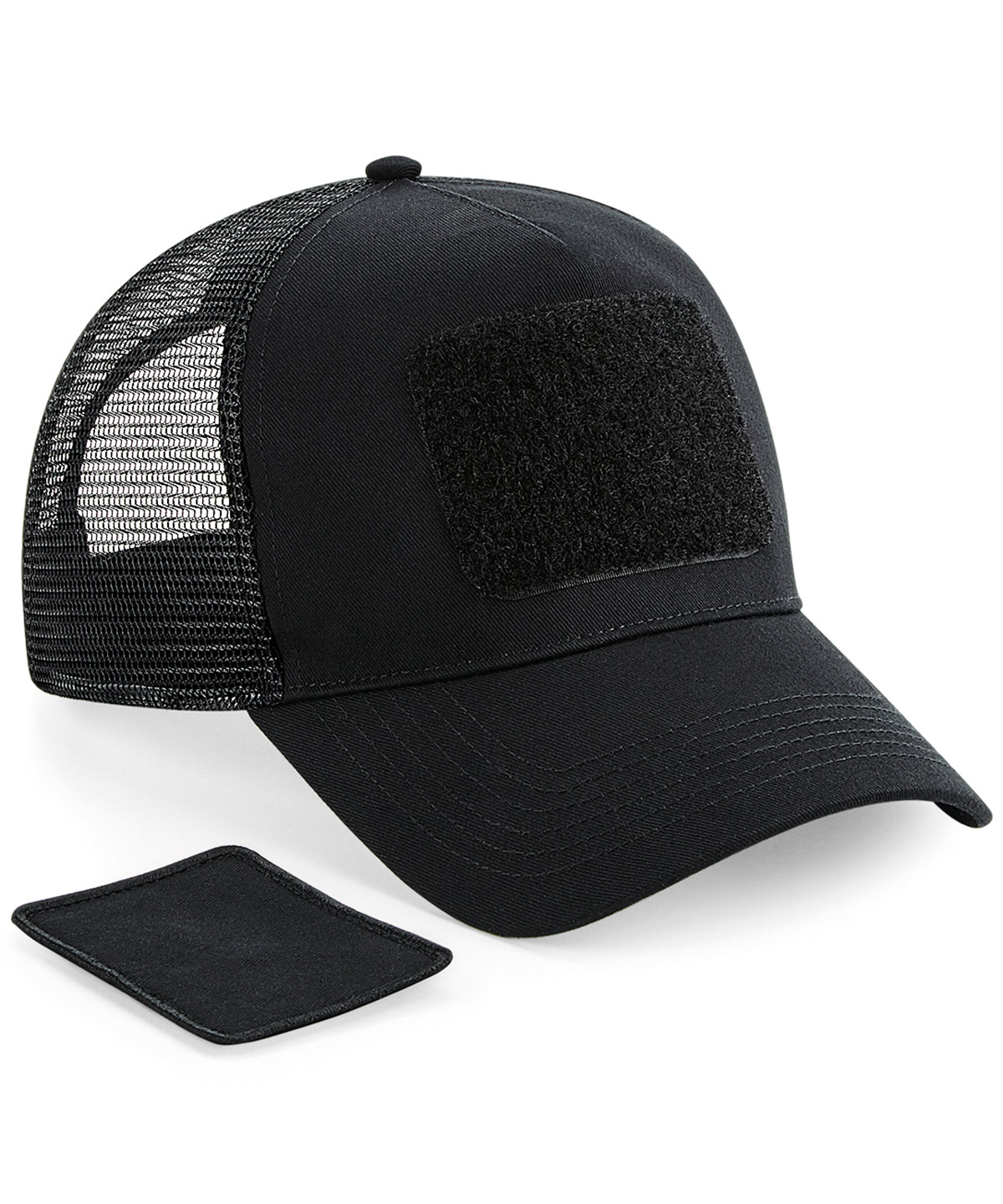 Beechfield BC641 Patch snapback trucker in Black