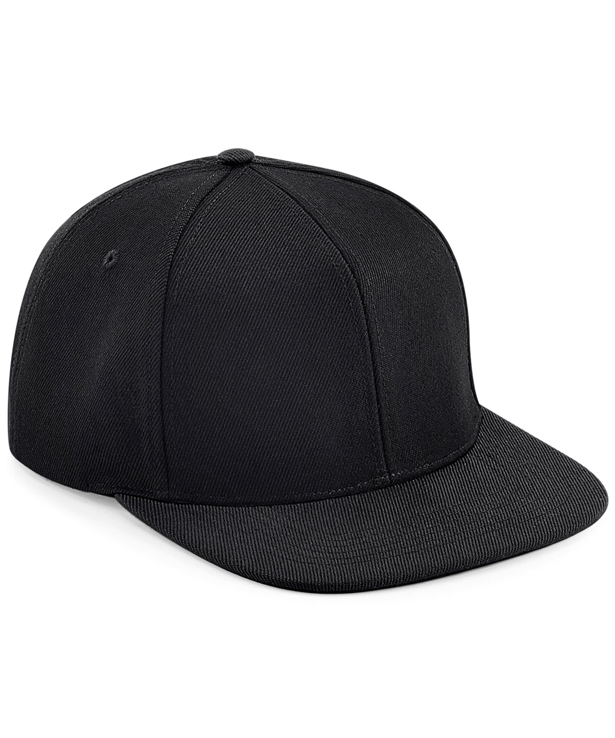 Beechfield BC661 Original flat peak 6-panel snapback in Black/Black