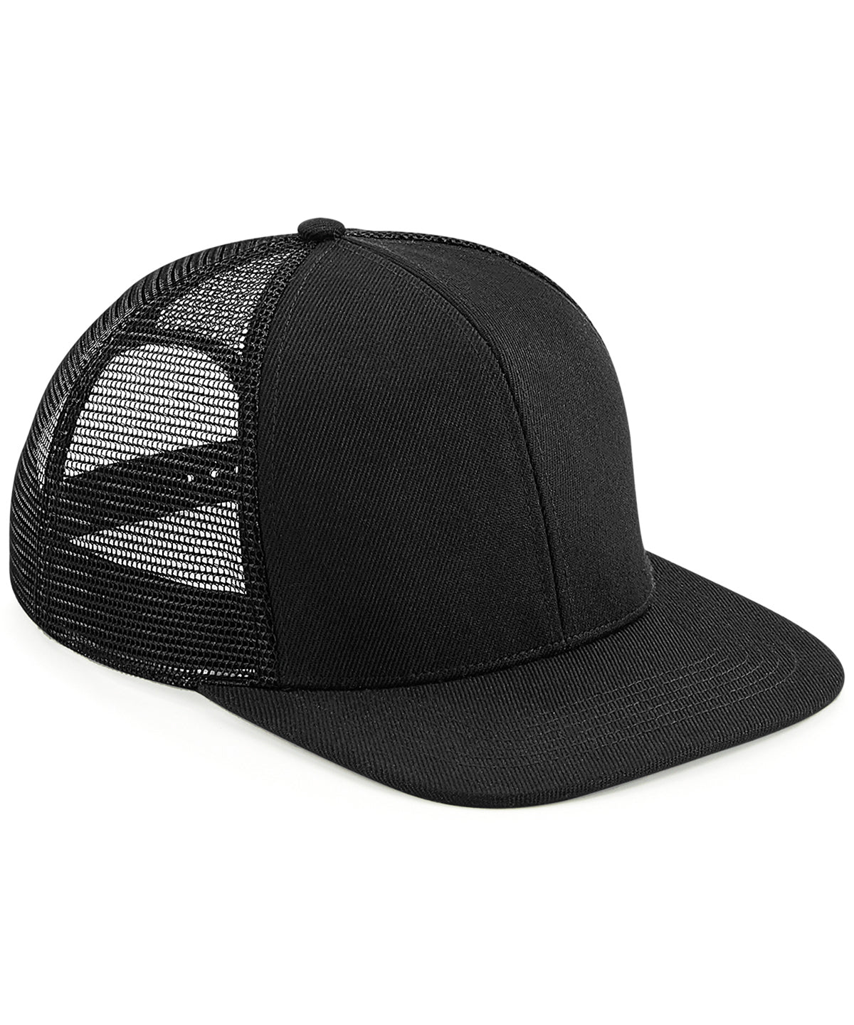 Beechfield BC664 Original flat peak 6-panel trucker in Black/Black