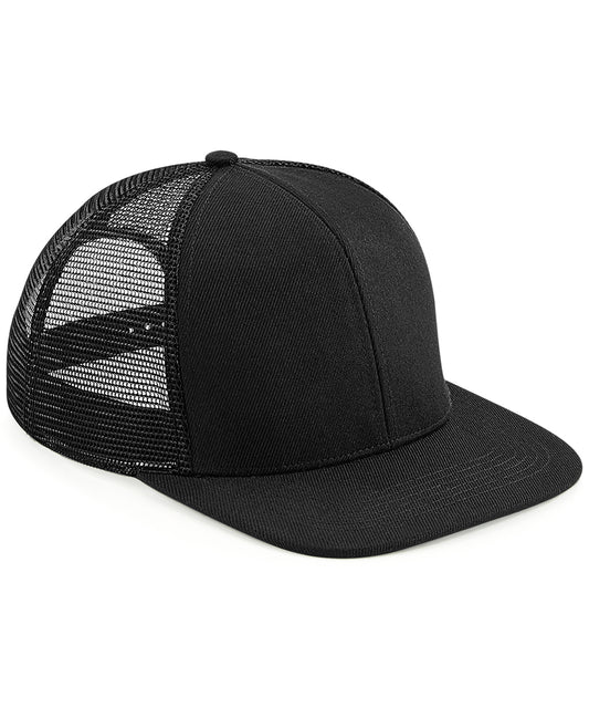 Beechfield BC664 Original flat peak 6-panel trucker in Black/Black