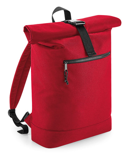 Bagbase BG286 Recycled rolled-top backpack in Classic Red