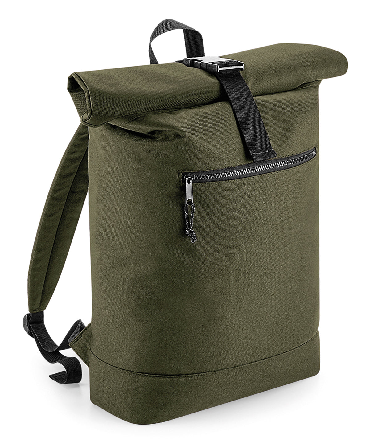 Bagbase BG286 Recycled rolled-top backpack in Military Green