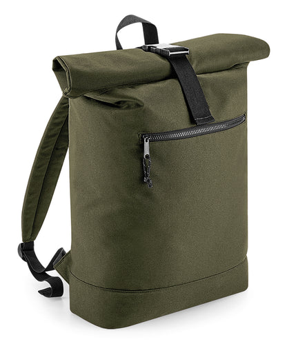 Bagbase BG286 Recycled rolled-top backpack in Military Green