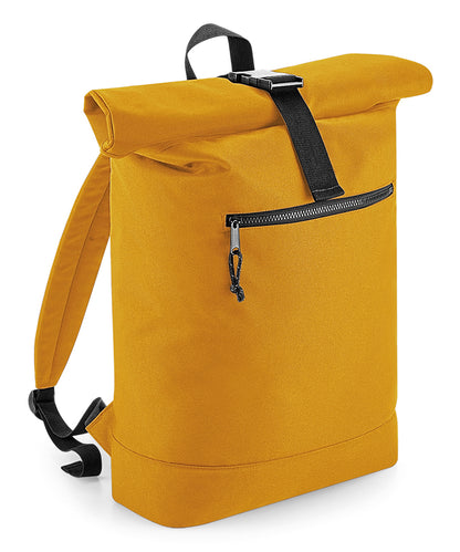 Bagbase BG286 Recycled rolled-top backpack in Mustard