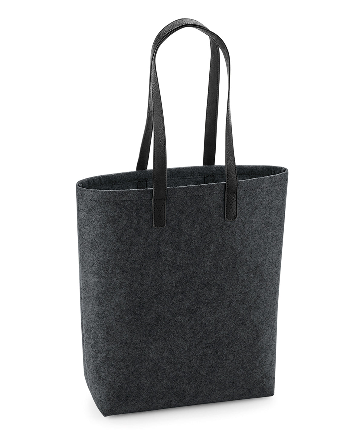 Bagbase BG738 Premium felt tote in Charcoal Melange/Black