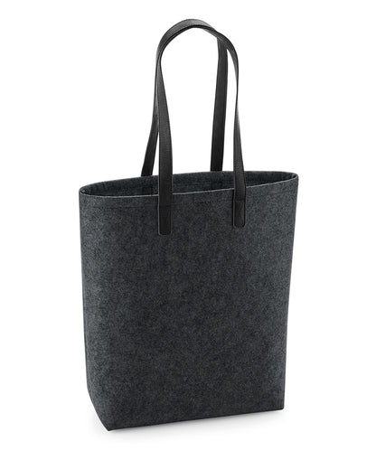 Bagbase BG738 Premium felt tote in Charcoal Melange/Black