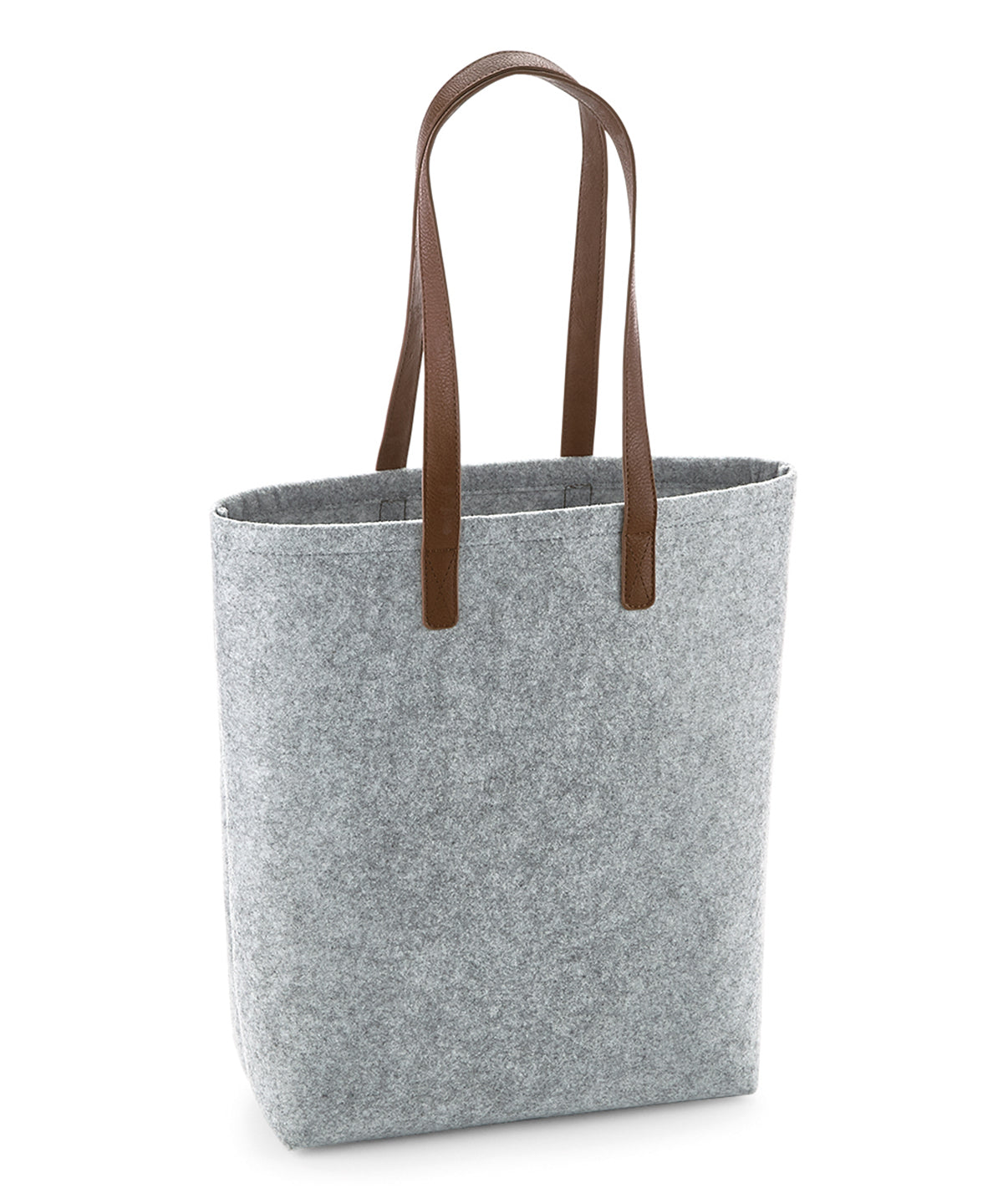 Bagbase BG738 Premium felt tote in Grey Melange/Tan