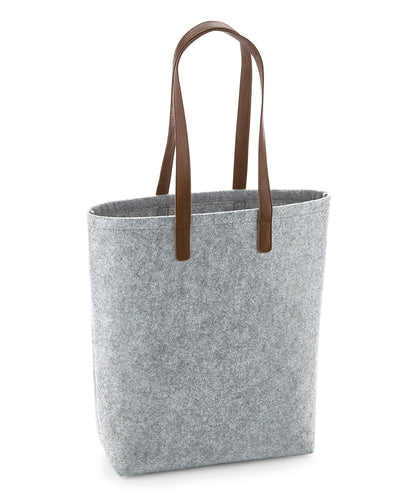 Bagbase BG738 Premium felt tote in Grey Melange/Tan