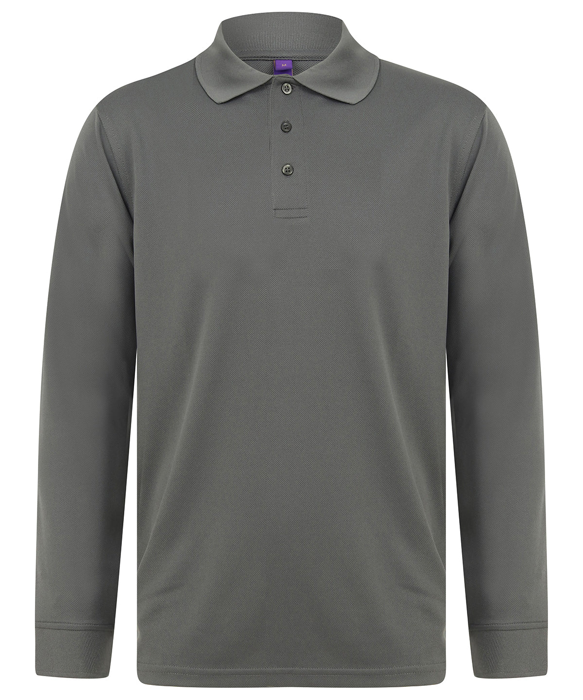 Henbury HB478 Long sleeve Coolplus® polo shirt in Charcoal Grey